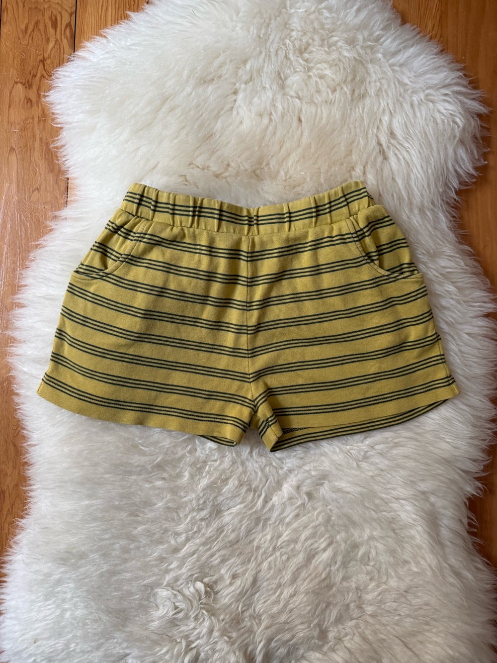 Misha And Puff Yellow Striped Kids Shorts